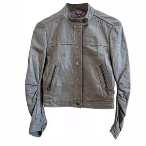 BCBG Max Azria Gray Leather Jacket